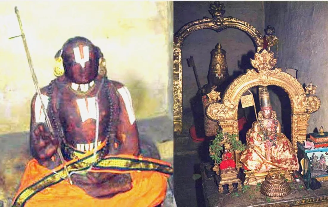 Shri_Ramanujar_idol-preserved Srirangam Temple in Tiruchirappalli : हजारों वर्षों से जीवत हैं रामानुजाचार्य !