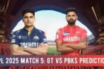 GT vs PBKS Match Prediction